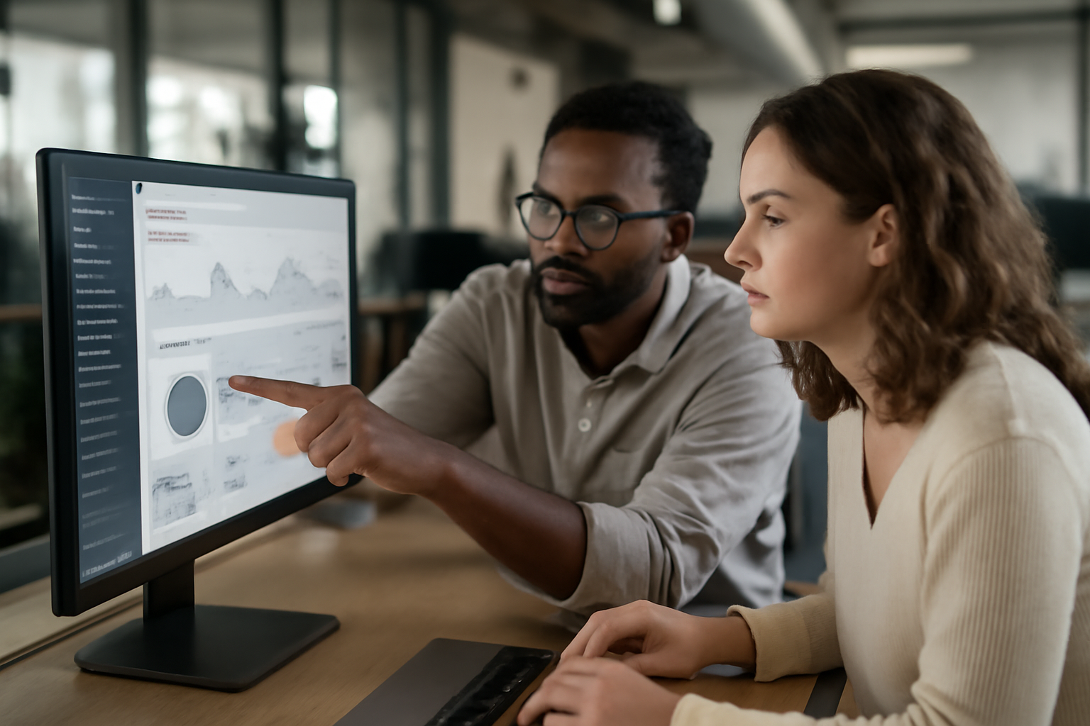 Équipe produit utilisant un outil SaaS marketing sur écran