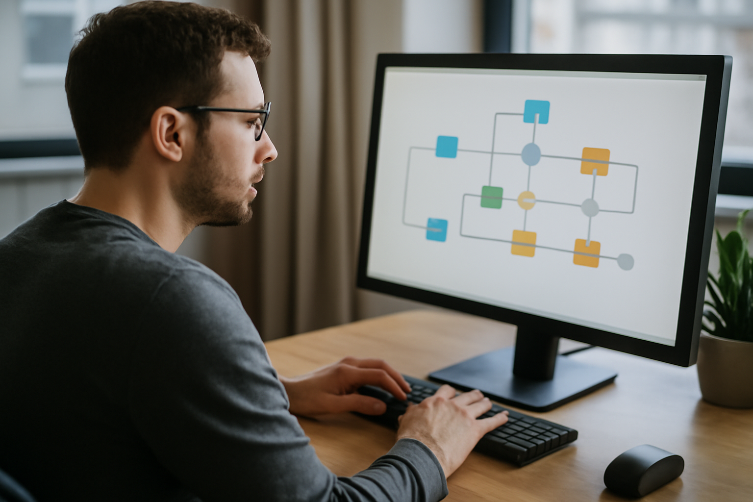 Workflow Make ou Zapier sur écran avec automatisations