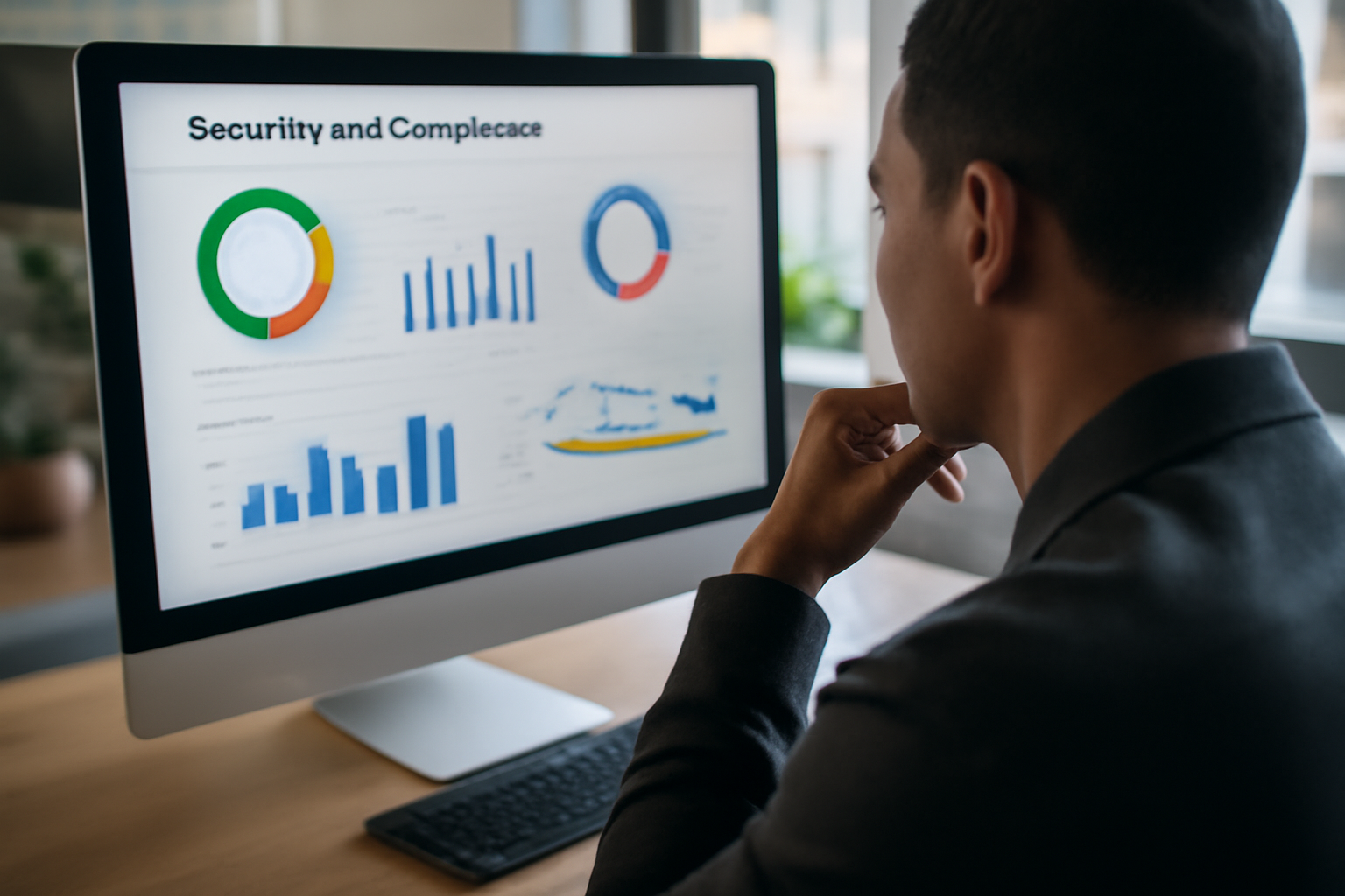 Contrôle de conformité RGPD et sécurité des données sur tableau de bord