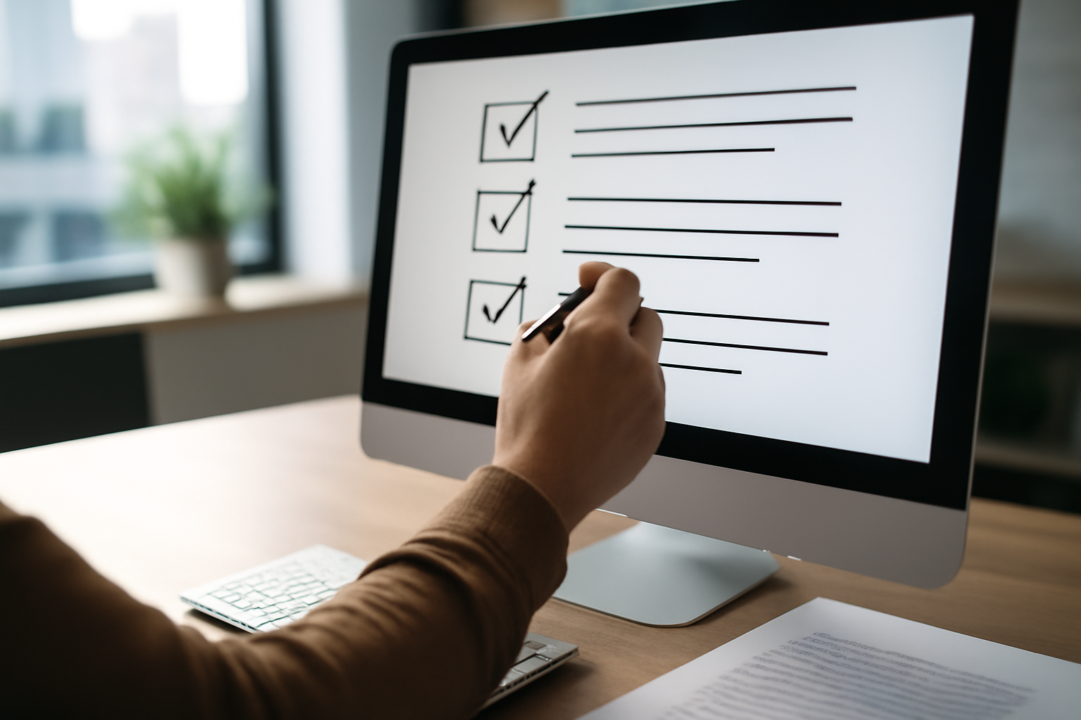 Analyse comparative sur écran avec checklist de critères