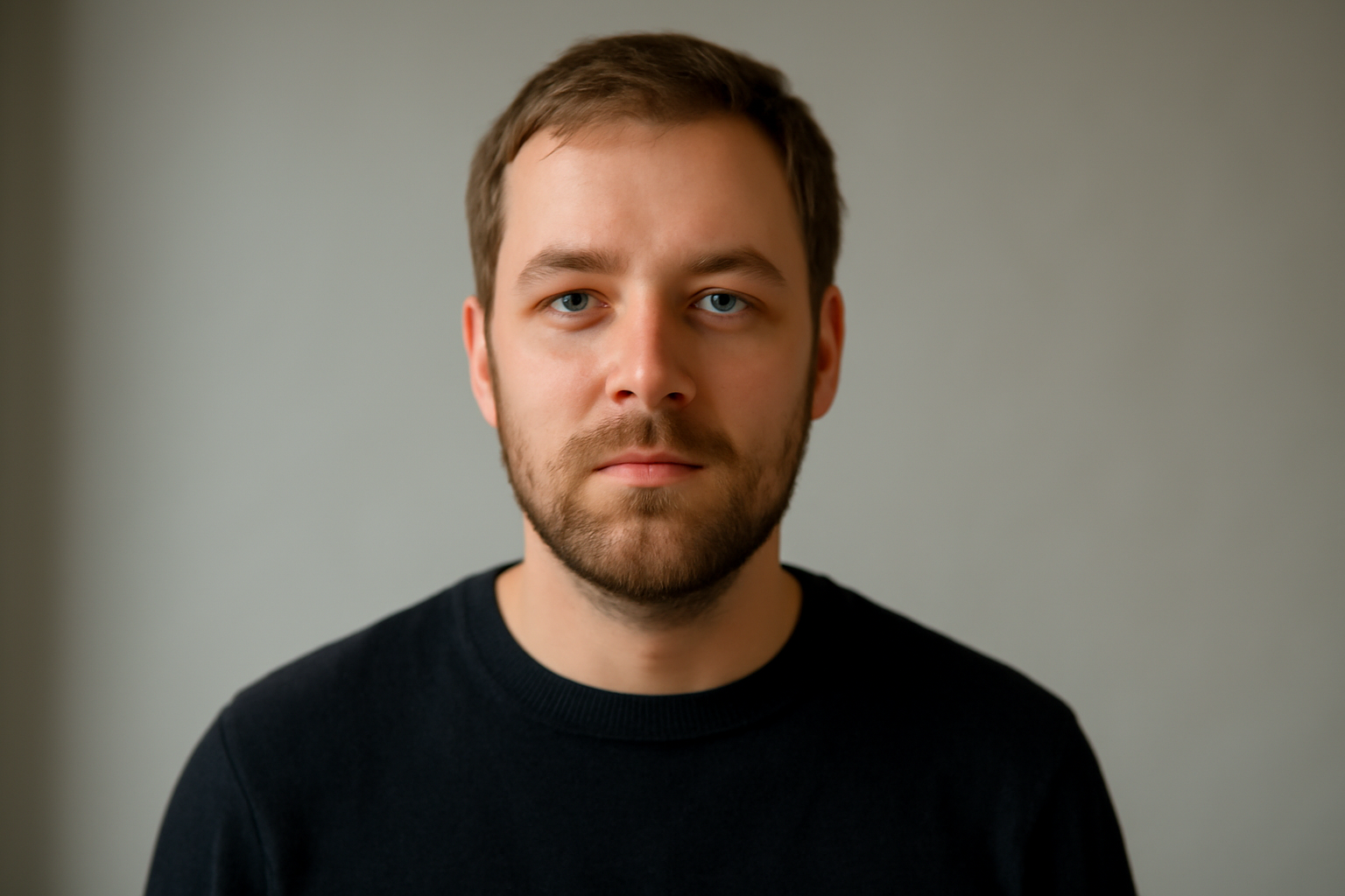 Portrait IA réaliste créé avec apob ai sur fond studio
