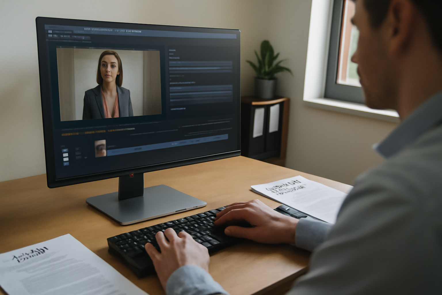 domoai : interface web de génération vidéo IA sur écran avec timeline et aperçu