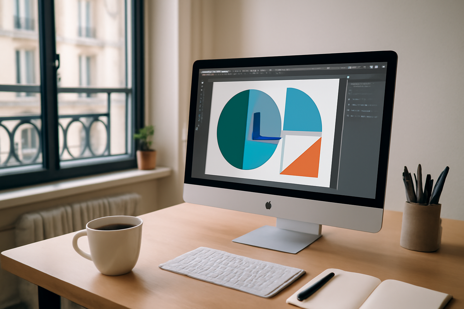 Illustrator et IA : création d'illustrations vectorielles sur un poste de travail design