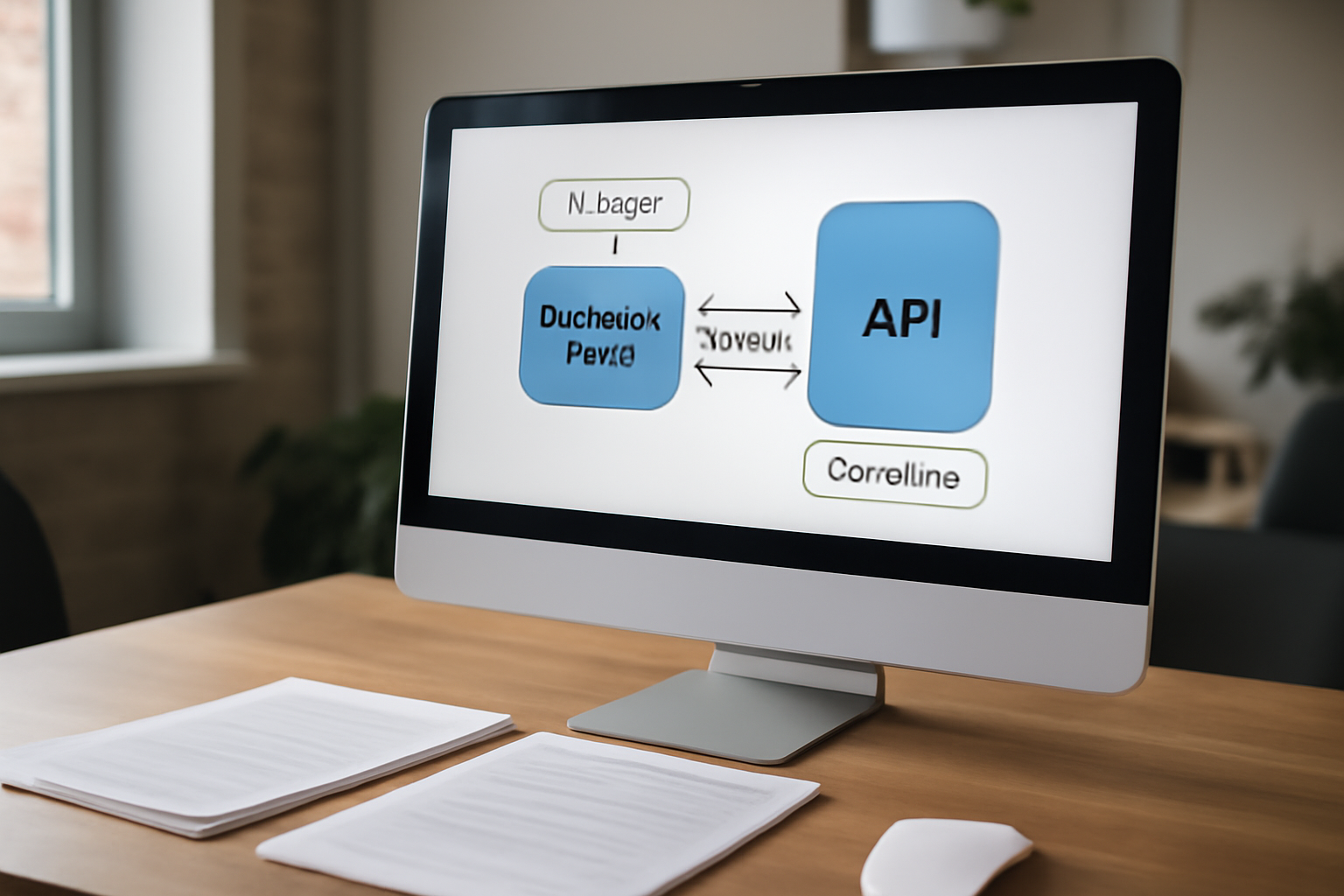 Schéma sur un écran montrant un flux de données entre une application SaaS et une API, avec mentions de sécurité
