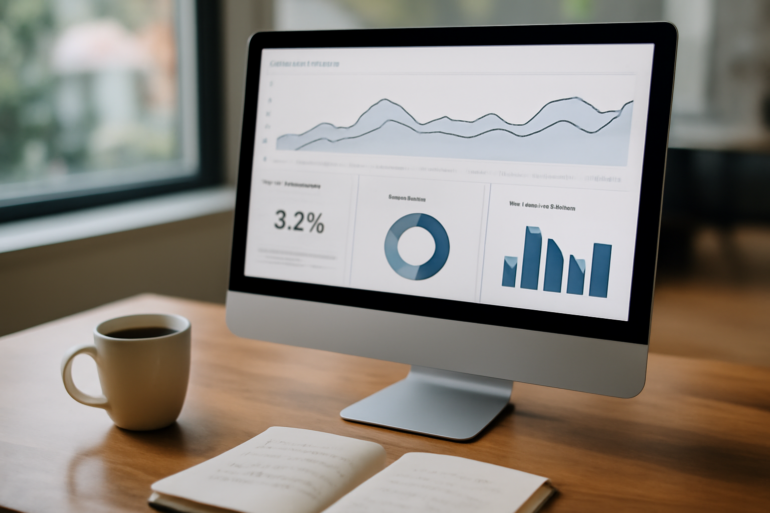 Graphiques et métriques marketing sur un écran d’ordinateur avec un tableau de bord SaaS