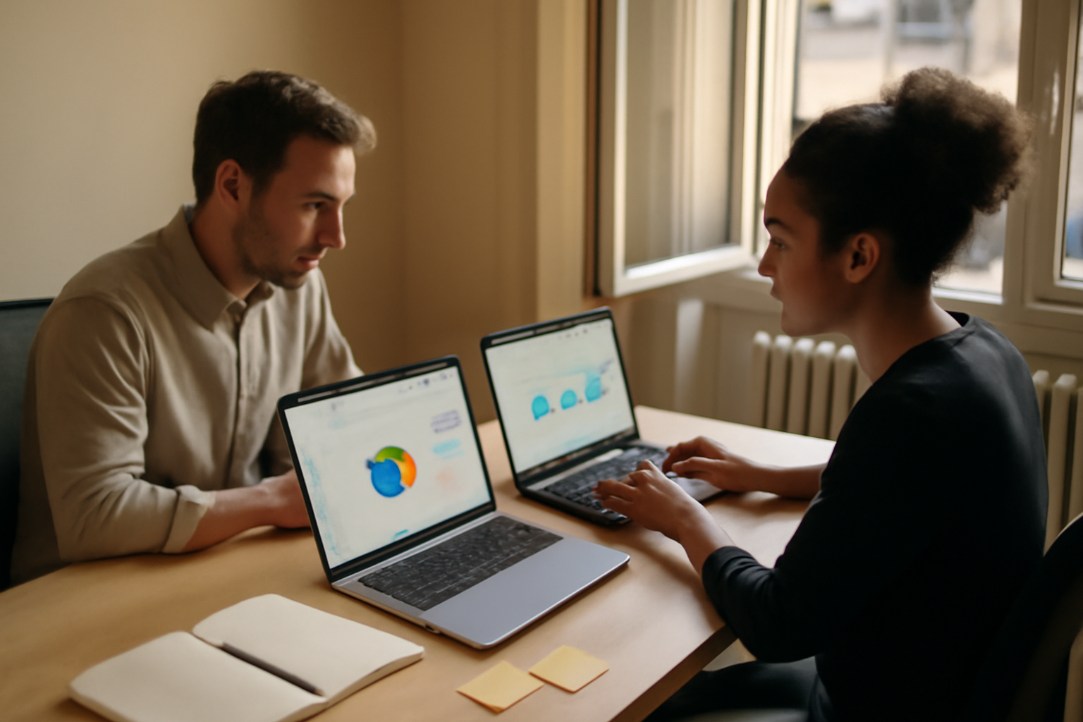 visme créer une présentation professionnelle en équipe sur un ordinateur portable