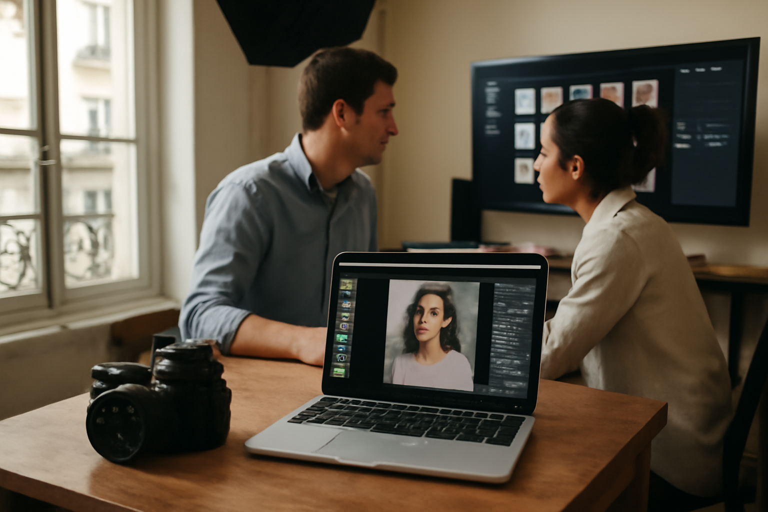 Gemini 2.5 Flash Image : équipe produit en atelier photo numérique avec API d’édition d’images