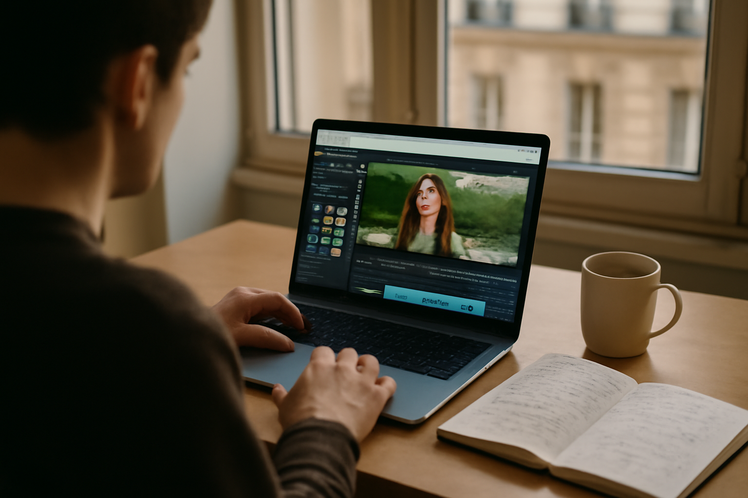 google vids video : interface de création vidéo sur ordinateur avec compte Google