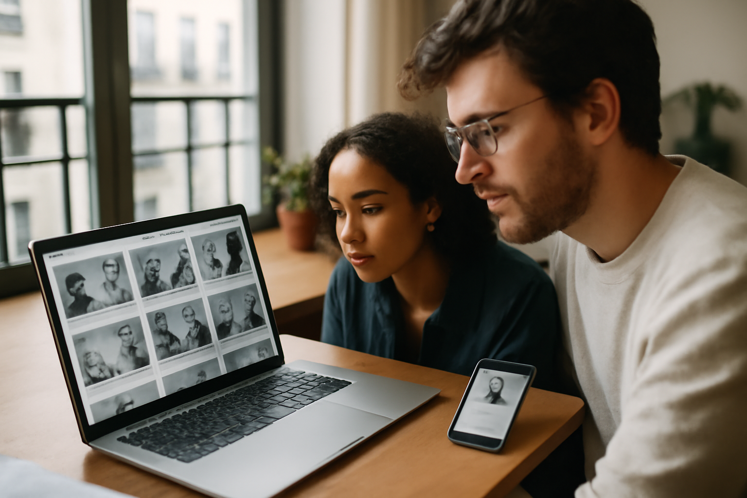 invedio création vidéo IA sur un bureau en France, écran avec storyboard et sous-titres