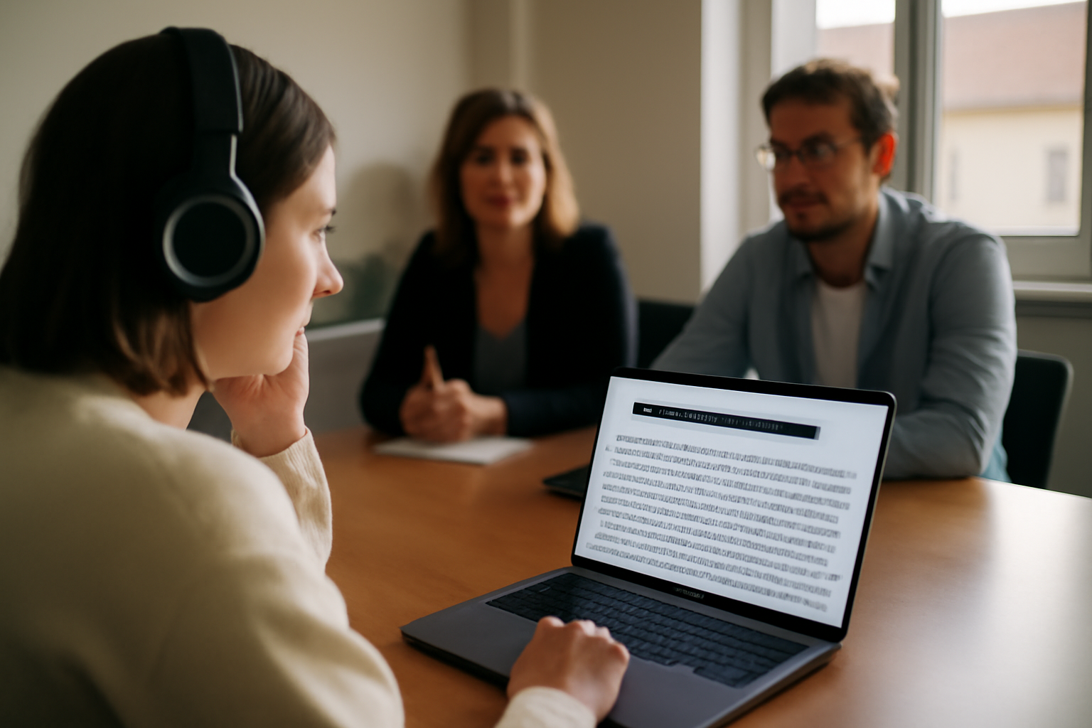 natural reader transforme un texte français en voix sur un ordinateur portable en entreprise