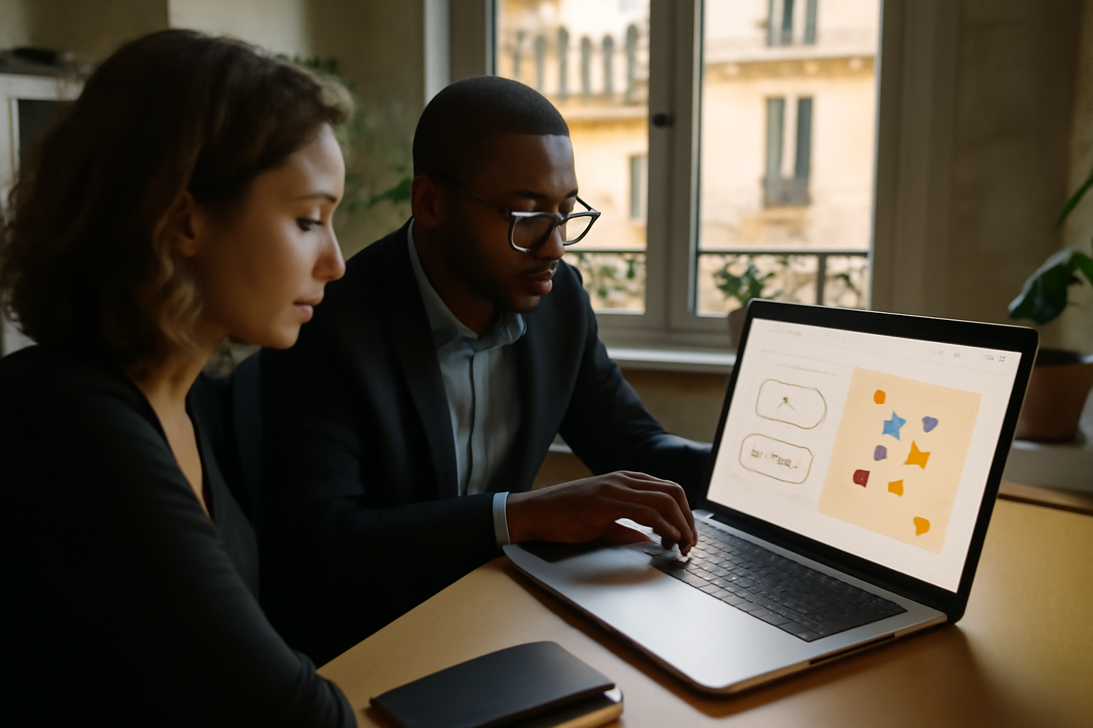 websim sur un écran affichant une page interactive générée