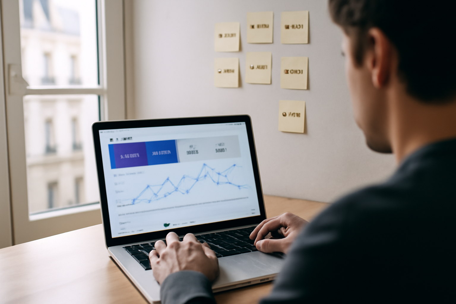 cocon sémantique seo : schéma de clusters sur un écran avec pages reliées