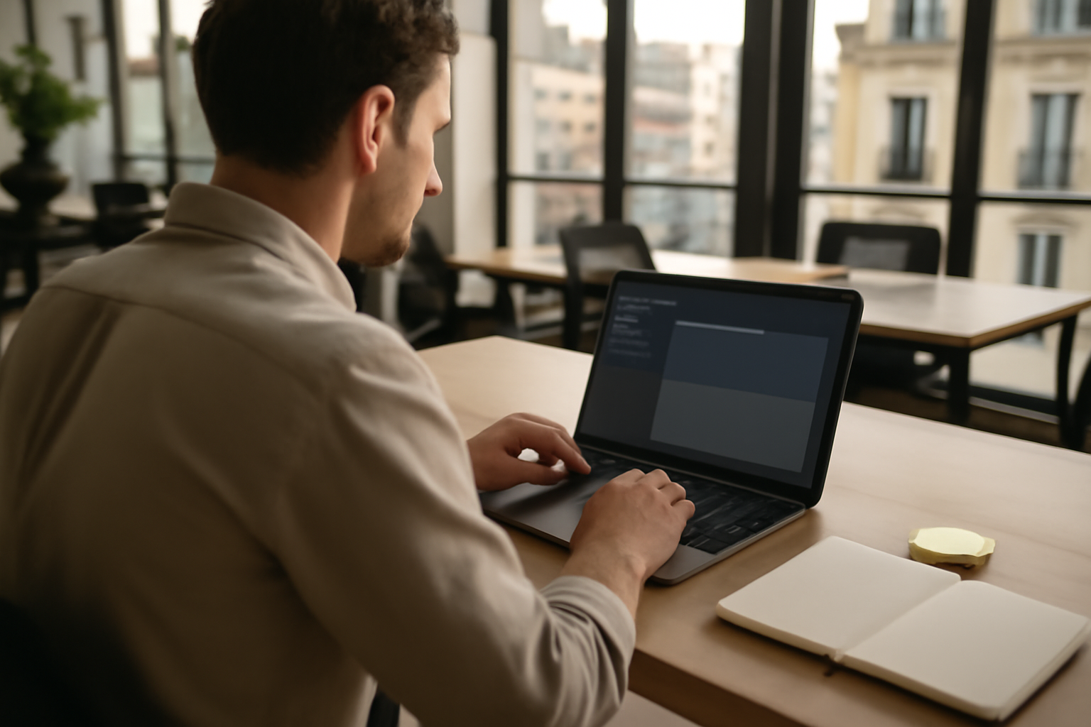 hix ai interface de travail IA sur ordinateur portable en France, écran affichant des prompts et des brouillons