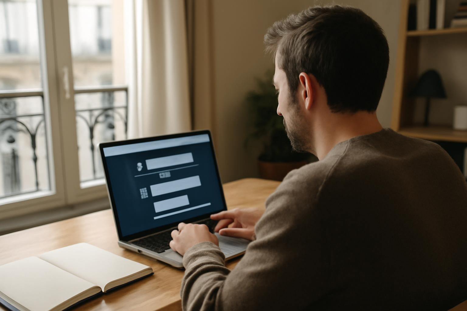 moemate : écran de compagnon IA personnalisé sur ordinateur portable, interface conversationnelle