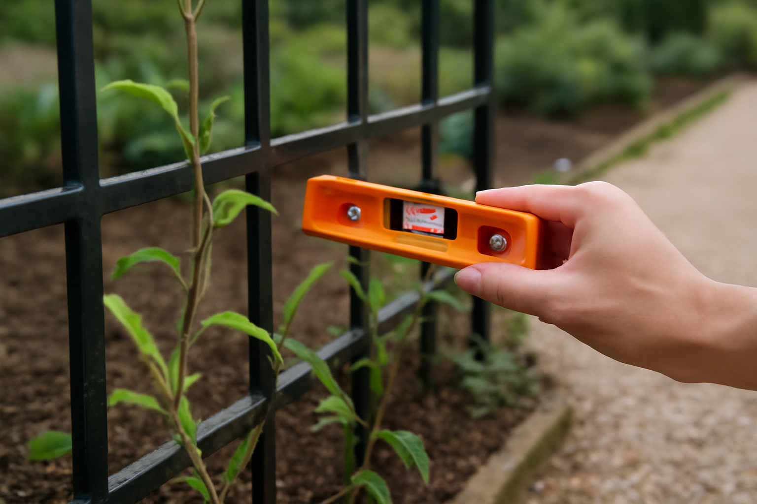 trellis en métal pour plantes grimpantes au jardin, ancrage au sol