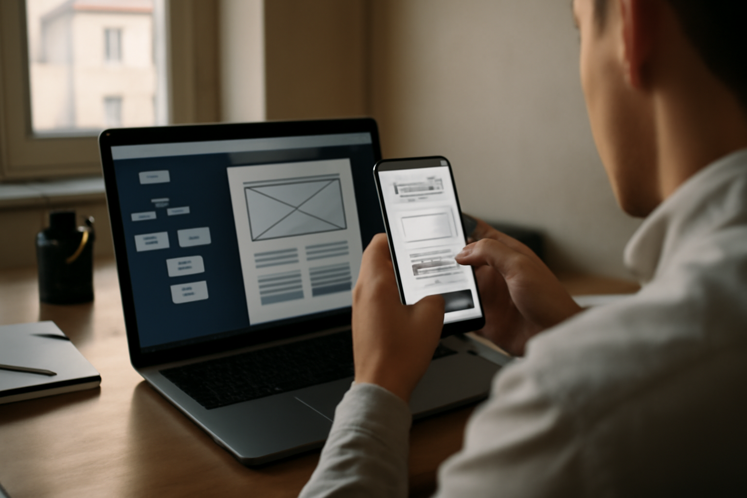 Créer un site web : maquette mobile avec navigation claire et boutons visibles