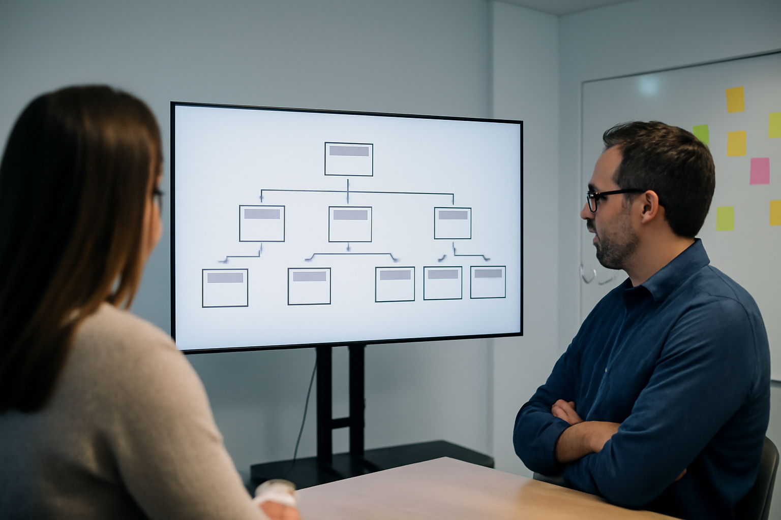 création site web : schéma d’arborescence SEO sur écran avec liens internes