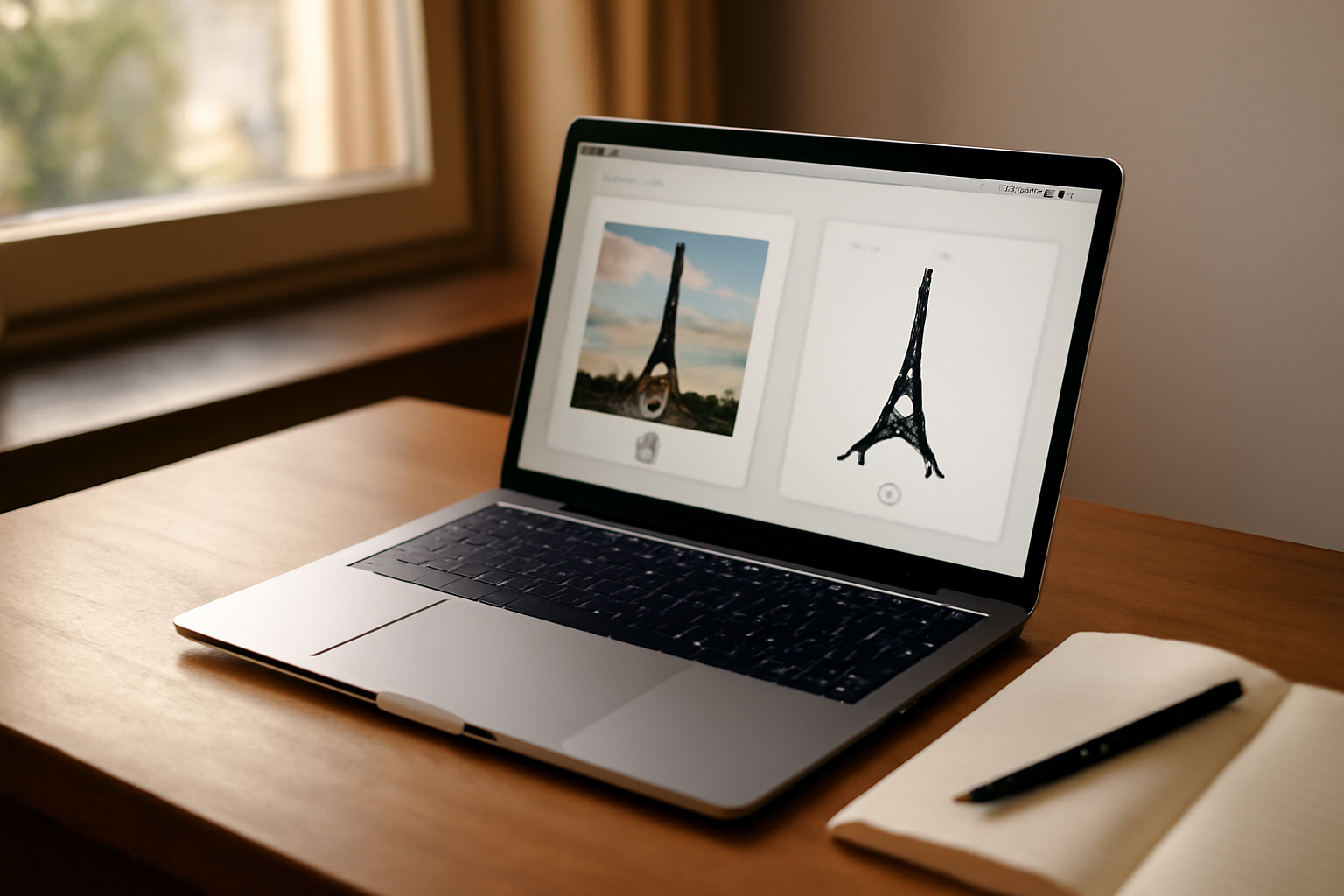 convertir image en svg : écran de conversion JPG/PNG vers SVG sur un ordinateur portable