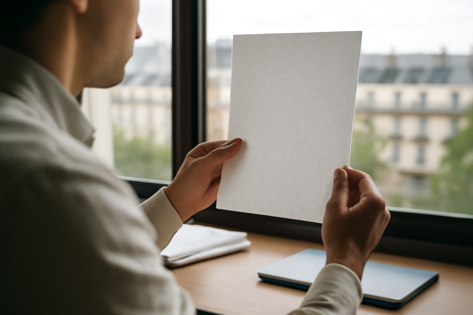 Filigrane définition sur un papier sécurisé observé à la lumière
