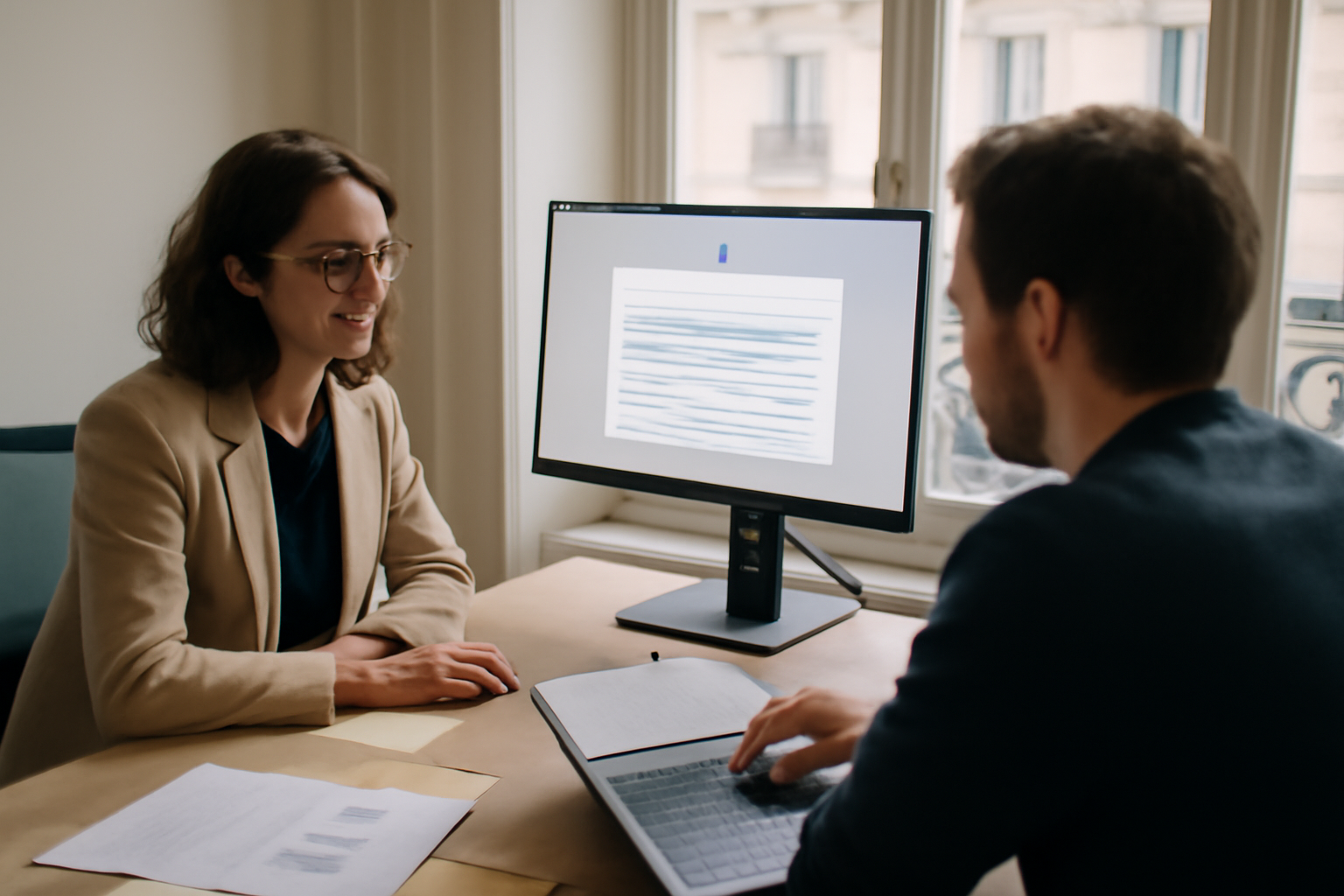 moteur de recherche ia sur écran d’ordinateur en entreprise