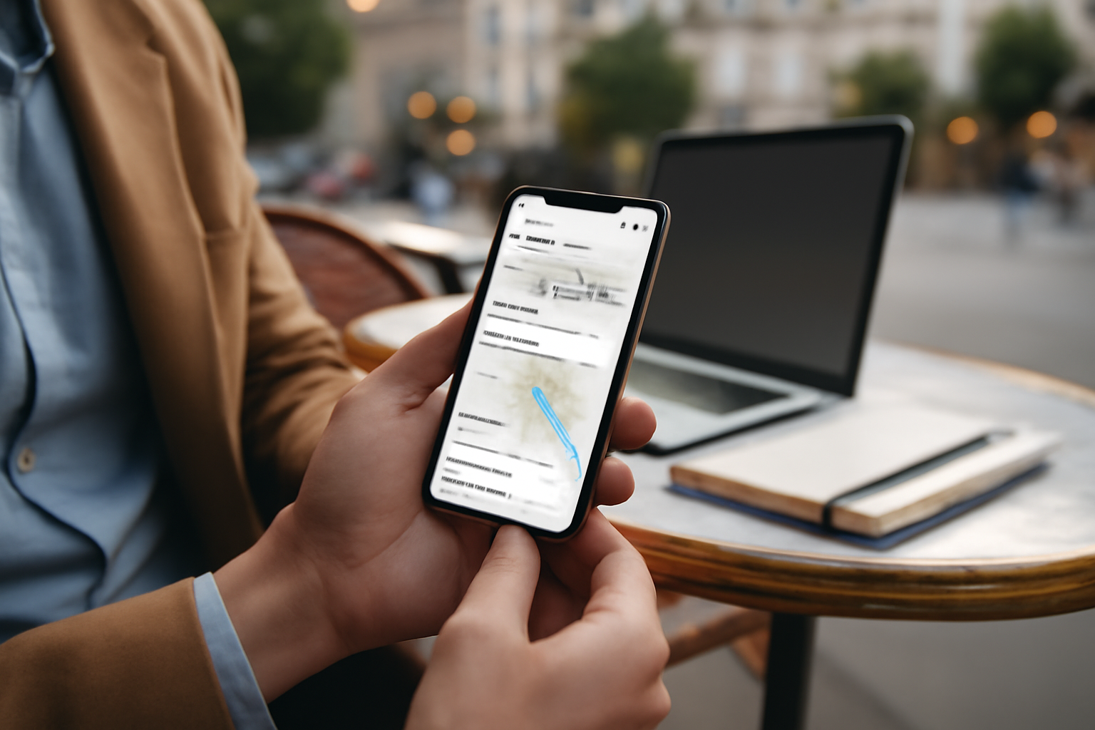 space by wix sur smartphone affichant des activités et une interface de suivi Wix