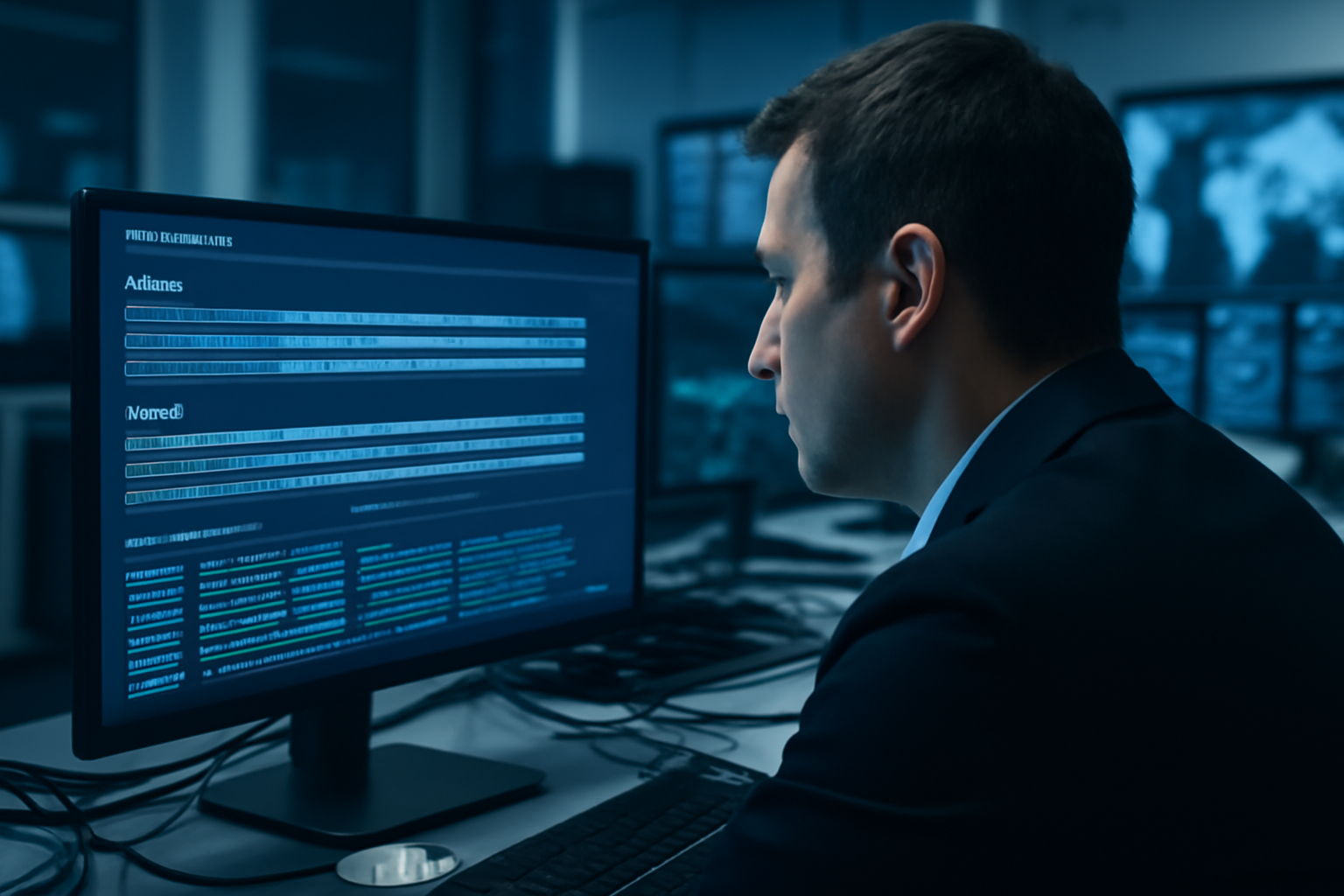 Empreinte numérique de type hash affichée sur un écran de contrôle cybersécurité, avec code et horodatage