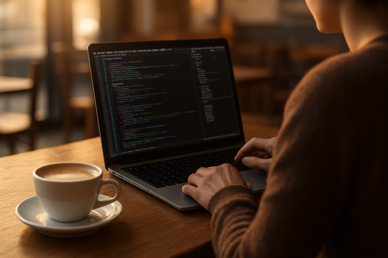 Développeur utilisant un ordinateur portable pour coder une application web avec tests